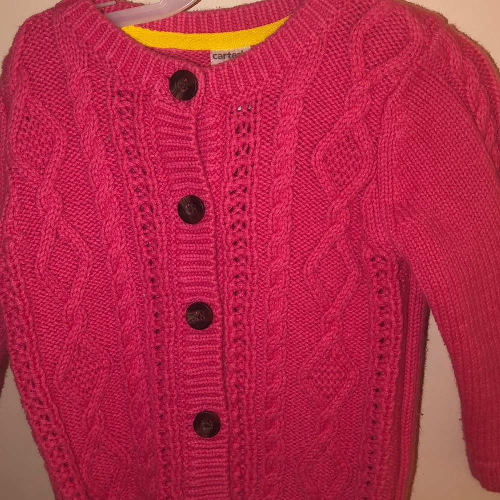 pink winter sweater